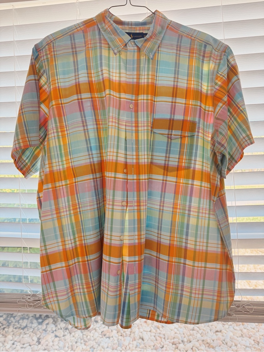 Ralph Lauren, Vintage Men's Short Sleeve Beach Twill Button-Down Shirt